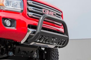 GMC Canyon Bull Bar - Front - Rough Country - 3-inch Diameter, Corrosion Resistant - Black - '15-'24